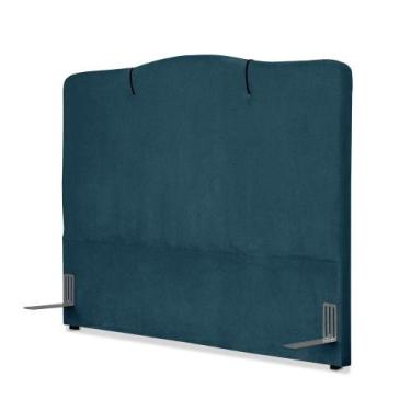 Imagem de Cabeceira de Cama Box Viúva 128 cm Moscou Inspire House Suede Veludo A