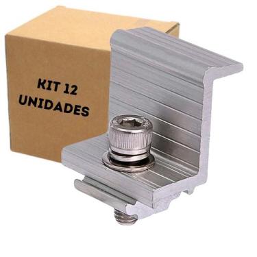 Imagem de Conector Fixador Grampo Final Painel Solar 33mm - 12 Peças - GB ELETRI