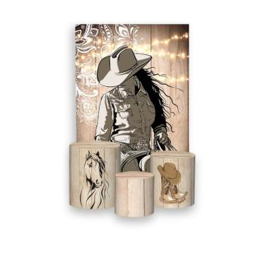 Imagem de Painel De Festa Vertical 1,50 x 2,20 + Trio De Capas Cilindro - Silhue