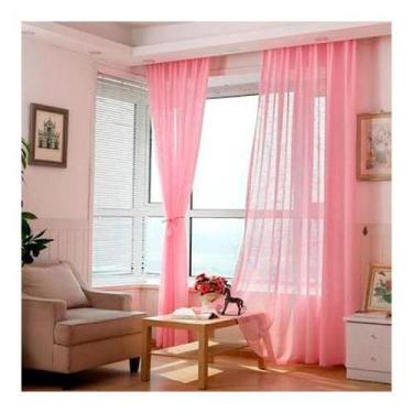 Imagem de Cortina Voil Luxo 3,00m X 2,80m Sem Forro Para Varao - Chrisney Bordad