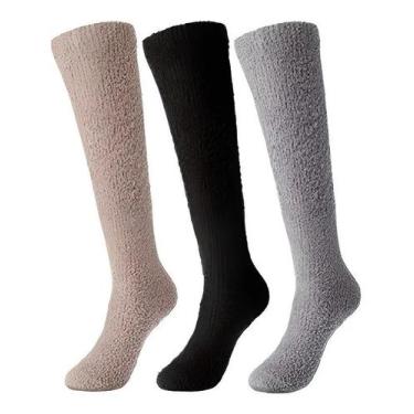 Imagem de Meia Elástica Longa Quentinha 3 Pares Color Soft Unissex - Bangter