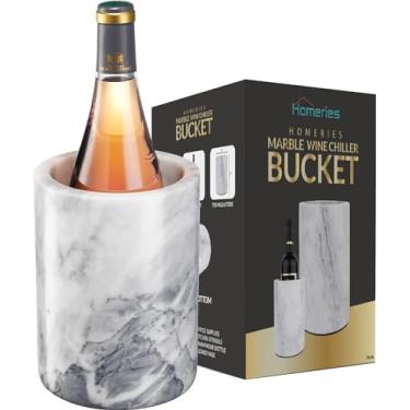 Imagem de Homeries Refrigerador de Vinho de Mármore Branco - Cooler para Vinho e Champanhe - Mantém Bebidas Frias - Aproximadamente 750 ml (uma garrafa padrão de vinho)