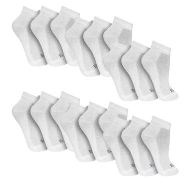 Imagem de Kit 18 Pares Meia Soquete Masculina Sport Trifil T8014K, Branco, 39-44