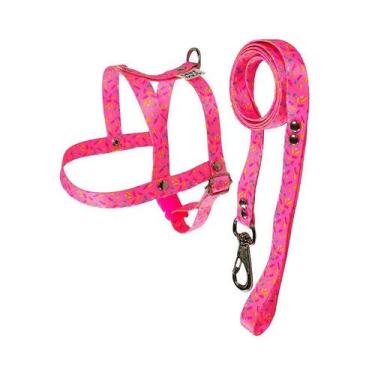 Imagem de Peitoral Griff Dog Poliéster Rosa para Cães - Tamanho 4