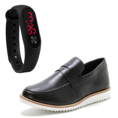 Imagem de KIt Dockside Casual Ec Shoes Liso Com Detalhe Gravata E Relogio, 40, P