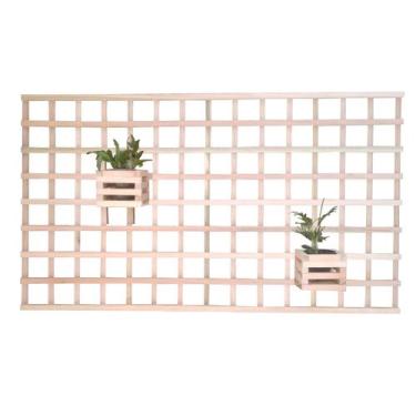 Imagem de Painel Vertical Floreira Treliça 140x80cm (75x75) Bordas Fechadas Com 