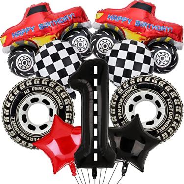 Imagem de Monster Truck Party Decorations, 9pcs Monster Truck Birthday Number Foil Balloon for Monster Truck 1st Birthday Race Car Theme Party Supplies n (1st)
