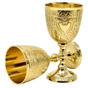 Imagem de RW REPLICA WAREHOUSE Cálice cálice latão sólido vintage latão dourado cálice romano copo do rei Arthur copo de vinho copo de vinho vintage do rei Arthur - presente medieval renascentista