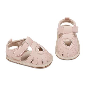 Imagem de Sawimlgy Baby Girls Boys Sandals Summer Flowers Shoe Rubber Sole PU Leather Mesh Infant Toddler First Walkers Princess Dress Outdoor Shoes, 01c Cpink, 6-12 Months Infant