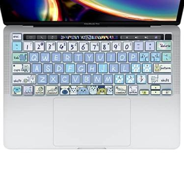 Imagem de WSLUCKO Capa de silicone para teclado 2020-2022 MacBook Pro 13 polegadas (modelo: A2338/A2289/A2251) M2 M1 e MacBook Pro 2019 2020 (modelo: A2141) com capa protetora de teclado Touch ID, gato fofo