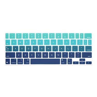 Imagem de WYGCH Capa de silicone Magic Keyboard Skin para iPad Pro 11 polegadas Magic Keyboard (4ª geração), para iPad Pro 11 acessórios protetor de teclado - verde gradual