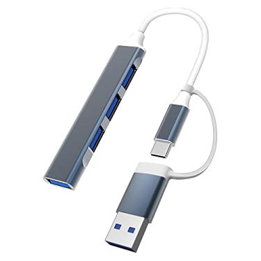 Imagem de Hub Tipo C para USB 3.0 4 portas 4 em 1 Docking Station Ultra Slim USB Splitter Plug and Play compatível com MacBook Pro/Air Surface Pro PS4 XPS PC Flash Drive type2