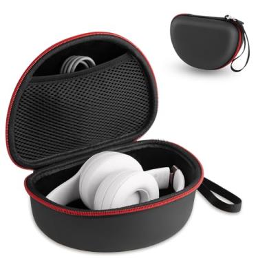 Imagem de TUNYINSH Capa rígida de viagem compatível com fones de ouvido intra-auriculares Beats Studio Pro/Studio3/Solo 2-4 Bluetooth (preto)