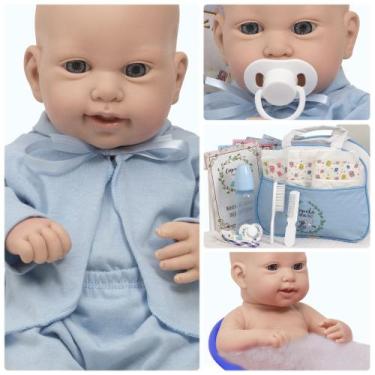 Imagem de Bebe Reborn de Silicone Príncipe Luca Com Kit 15 Acessórios - Cegonha 