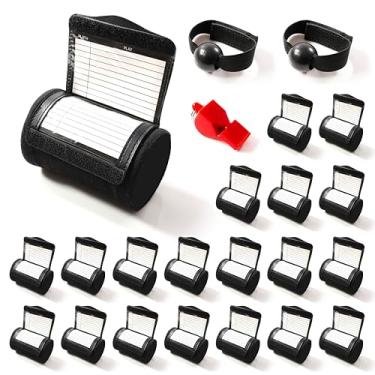 Imagem de BloxBerry Manual de pulseiras Quarterback para jovens e adultos, pacote com 20 - pulseiras de futebol, beisebol, softbol para treinamento - completo com apito de treinador e par de receptores de
