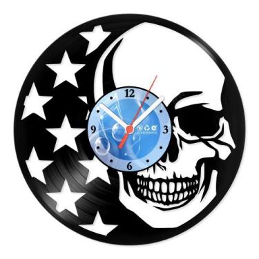 Imagem de Relógio De Parede Disco Vinil Diversos - Caveira USA - VDI-204 - Moder