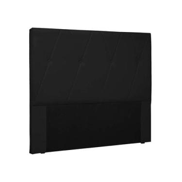 Imagem de Cabeceira Solteiro Aquilla Poliuretano Preta - Spezzia Decor