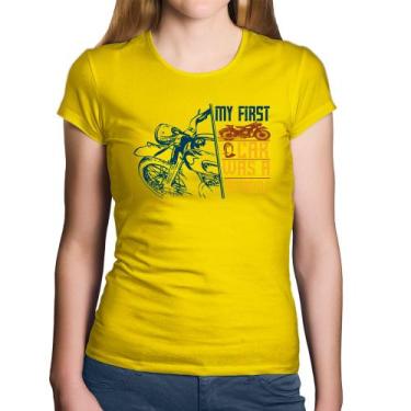 Imagem de Baby Look Algodão My First Car Was A Motorcycle - Foca na Moda, Amarel