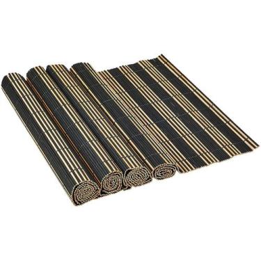 Imagem de Conjunto C4 Jogo Americano Toalha Mesa Bambu Listrado - Mimo Style