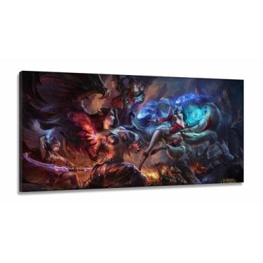 Imagem de Quadro Decorativo Jogos lol em tecido canvas 130x60 - Wall Frame