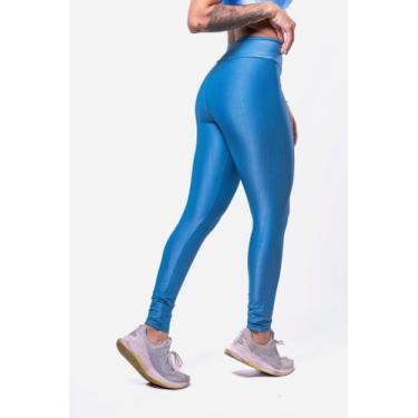 Imagem de Legging academia treino fitness sem transparência azul tamanho M - c m
