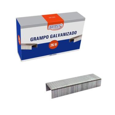 Imagem de Grampo para Grampeador 26/6 Galvanizado Caixa c/ 1000 Unidades BRW