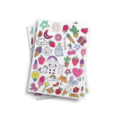 Imagem de Cartela De Adesivos Fofo Kawai Gatinho Decorativo 21x29cm - PRESENTE-B
