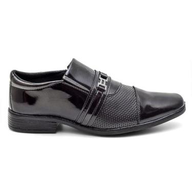 Imagem de Sapato Social Macio Elegante Ocasião Formal Design Italiano Verniz Con