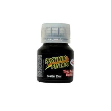 Imagem de Tinta liquida p/ pintura facial 35 ml  Rostinho Pintado, PRETO