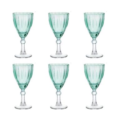 Imagem de Conjunto 6 Taças de Água de Vidro Dominic 275ml Verde TCVN014VD - Hauskraft