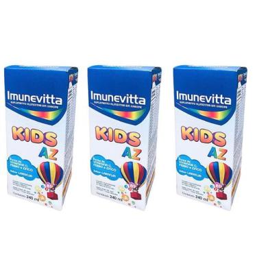 Imagem de Kit 3 Imunevitta Kids Vitaminas A-z 240ml Sabor Laranja