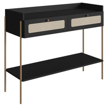 Imagem de Aparador 2 Gavetas Palhinha 28936 Linha Oslo Nero Artesano - Artesano 