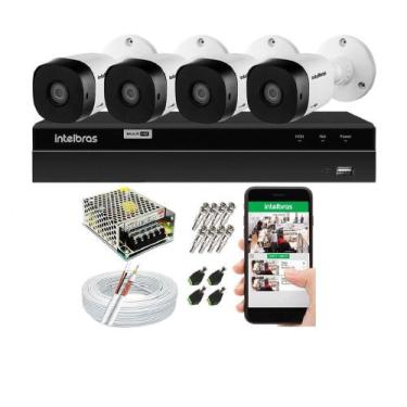 Imagem de Kit Cftv 4 Câmeras De Segurança Intelbras Multi Hd 720p E Dvr Mhdx 120