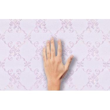 Imagem de Papel de Parede Texturizado Arabesco Clássico Floral Rosa - PP443 - De