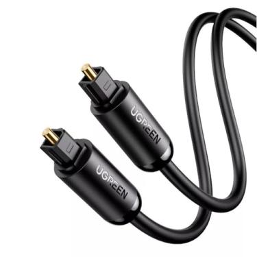 Imagem de QCYDOBRASIL Cabo de Áudio Toslink Óptico Digital Macho-Macho 2 Metros Preto Cabo de Áudio de Fibra Óptica Conexão Plug and Play Som Alta Performnace