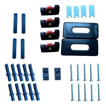 Imagem de Acessórios Kit Pia Armários Vitrines Vidro Manutenção Instal Cor Preto