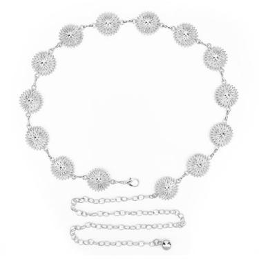 Imagem de Cinto de corrente plus size para mulheres, cinto de corrente de metal feminino, corrente de cintura de barriga, corrente ajustável extralonga, X-Large, Metal, Sem Pedra Preciosa