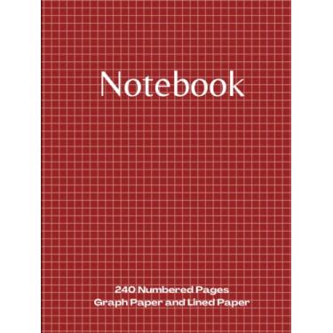 Imagem de Graph Paper Notebook: Project Workbook with 240 Numbered Pages Quad Ruled 5 x 5 Graph Paper and College Lined Paper | 8.25" x 11" | PLUS Contacts Pages | For Ideas, Notes, Sketches