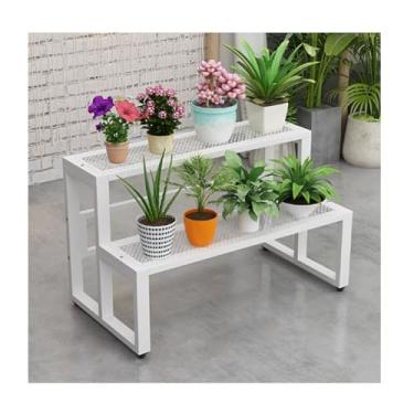 Imagem de Flower Rack，Plant Stand Indoor Outdoor，Simple Plant Stand，Step Flower Stand，Tier Plant Stand ，Storage Rack，Floor-Standing Glower Rack，for Living Room Balcony Garden，Black，White(White B,100*40*40cm/39.