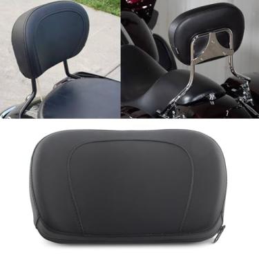 Imagem de FINMOKAL Almofada de encosto de passageiro preta Sissy Bar Pad compatível com Harley Touring Road King Electra Glide Road Glide Street Glide 1997-2023+
