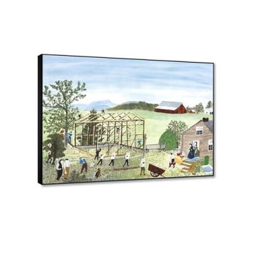 Imagem de Pintura famosa Construindo uma bomba. Impressão de reprodução de imagem em tela impressões de arte de parede pôster vintage para decoração de sala de estar 60 x 80 cm 24 "x32" moldura preta