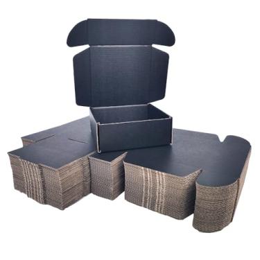 Imagem de JIKEER2 Caixas de Remessa Pequenas de 5 X 5 X 2", Caixas de Papelão Ondulado Preto, Caixas de Armazenamento, Pacote com 25