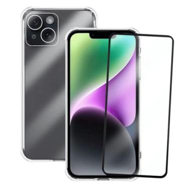 Imagem de Kit Capinha Capa Antiqueda Compatível com iPhone 14 Plus+ Película de Vidro 3D