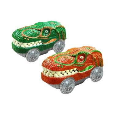 Imagem de Conjunto de Brinquedos de Trem e Dinossauro com Trilhos Flexíveis, 2 p