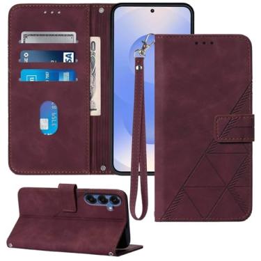 Imagem de Moment Dextrad Capa carteira para Samsung S25, compartimentos para cartão, alça de pulso, proteção interna de TPU, capa flip de couro PU com suporte para Galaxy S25 5G (2025) (vermelho)