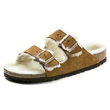 Imagem de Birkenstock Sandália Arizona Shearling Mink, Vison marrom, 6-6.5