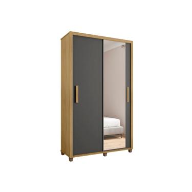 Imagem de Guarda Roupa Suécia Com Espelho Cinamomo/Grafite - RV Móveis