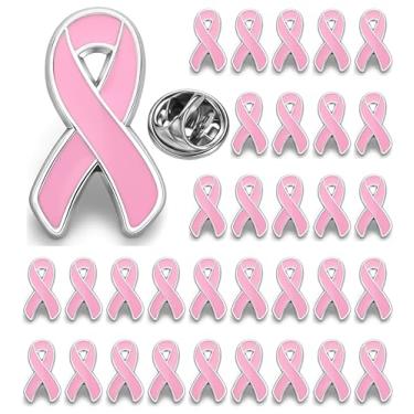 Imagem de 25/50/100/200 peças Alfinetes de lapela de conscientização do câncer de mama broche de fita rosa esperança para médicos enfermeiras mochila chapéu e roupas mulheres meninas caridade evento social