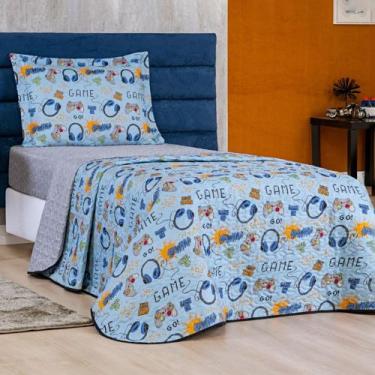 Imagem de Kit Colcha Cobre Leito 2 Pçs Solteiro Bouti Kids - Linda Casa, Game