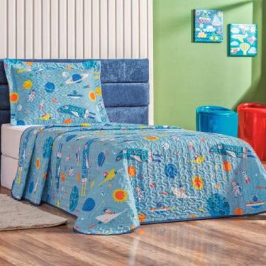 Imagem de Kit Colcha Cobre Leito 2 Pçs Solteiro Bouti Kids - Linda Casa, Astrona
